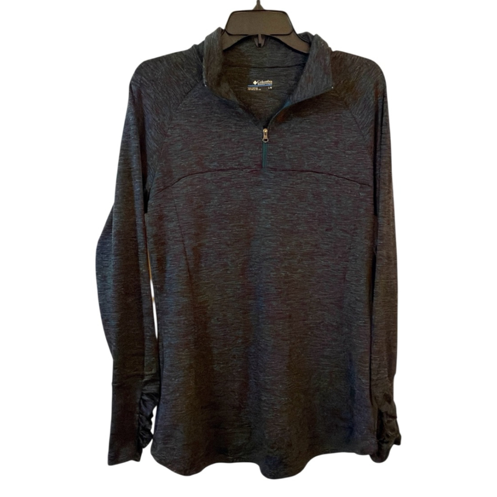 Columbia Women's Omni-Wick Green & Purple Quarter-Zip Pullover - Size L. - b8